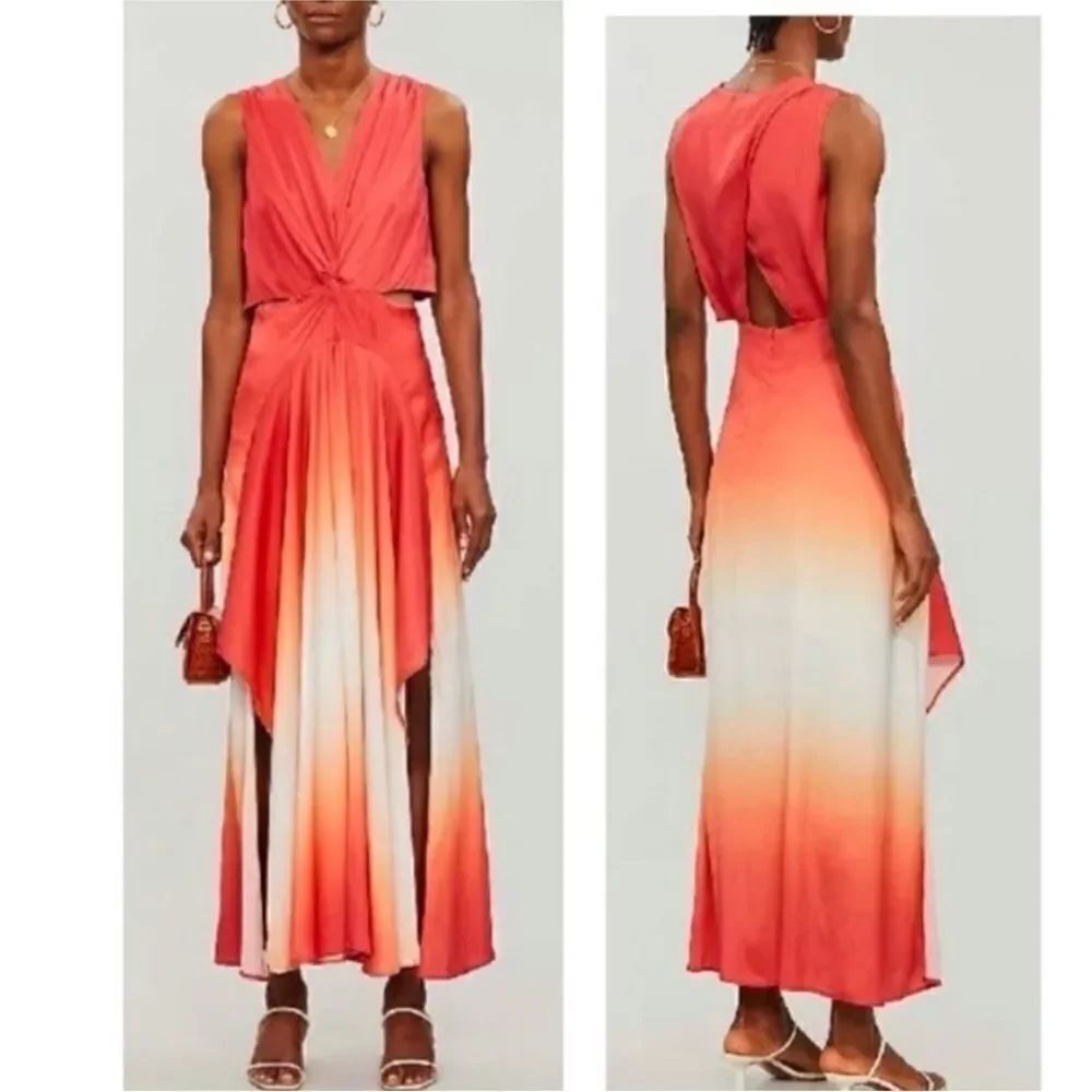 Maje Elegant Ombre Maxi cut out Dress, US2